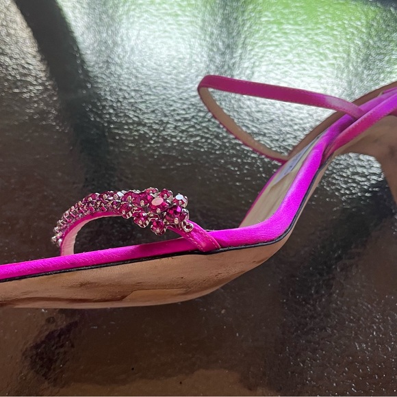 Jimmy Choo Heels.Size 41.5 EU (11.5 US).MEIRA 85,SATIN W/CRYSTAL PIECE.FUCHSIA - Picture 16 of 17